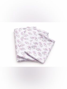 Twin Sheet Set Kids Rainbow Cloud Print White Bedding Cute Girls Soft